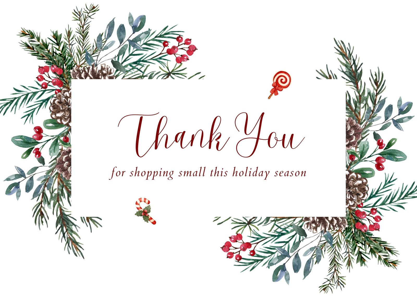 Free Custom Printable Christmas Thank You Card Templates | Canva inside Christmas Thank You Card Free Printable