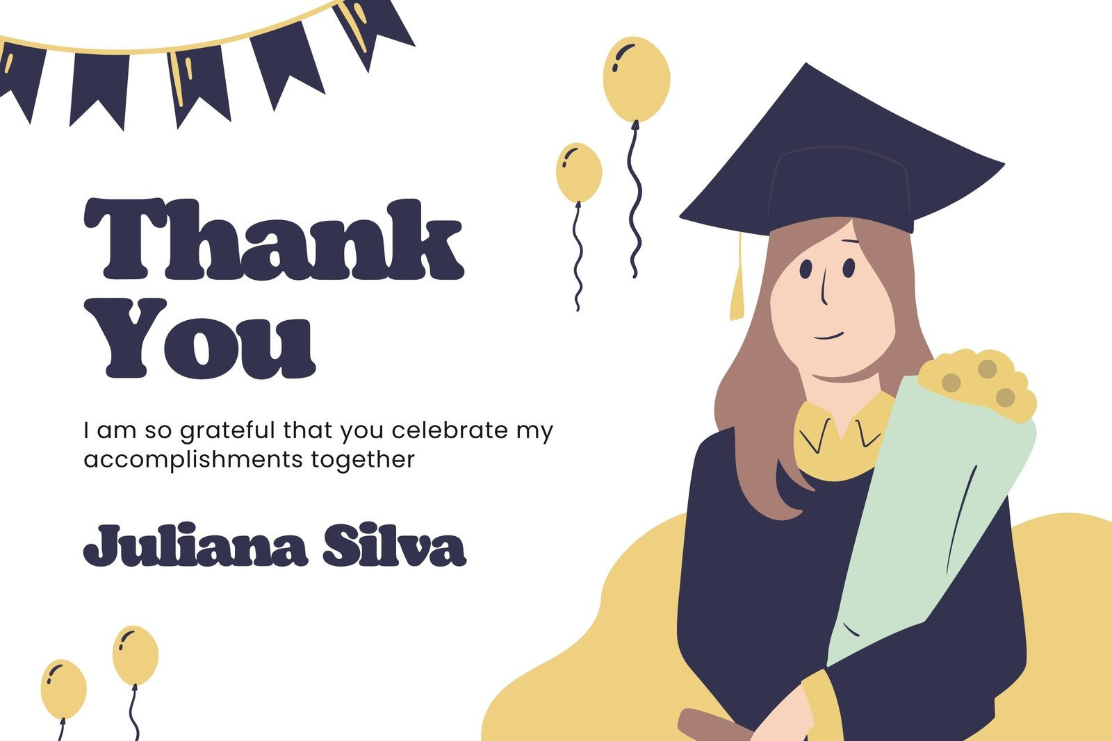 Free Custom Printable Graduation Thank You Card Templates | Canva in Thank You Graduation Cards Printable