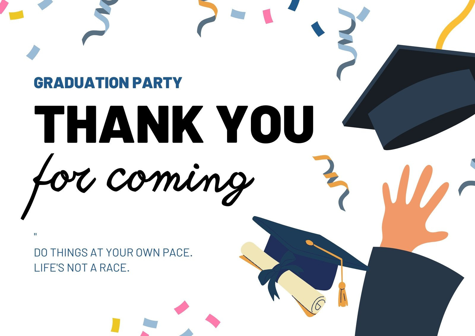 Free Custom Printable Graduation Thank You Card Templates | Canva within Graduation Thank You Cards Printable