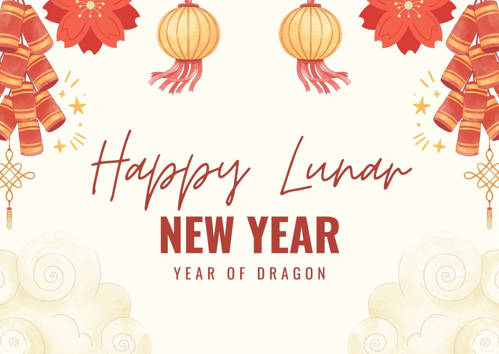Free Custom Printable Lunar New Year Card Templates | Canva pertaining to Chinese New Year Cards Free Printable