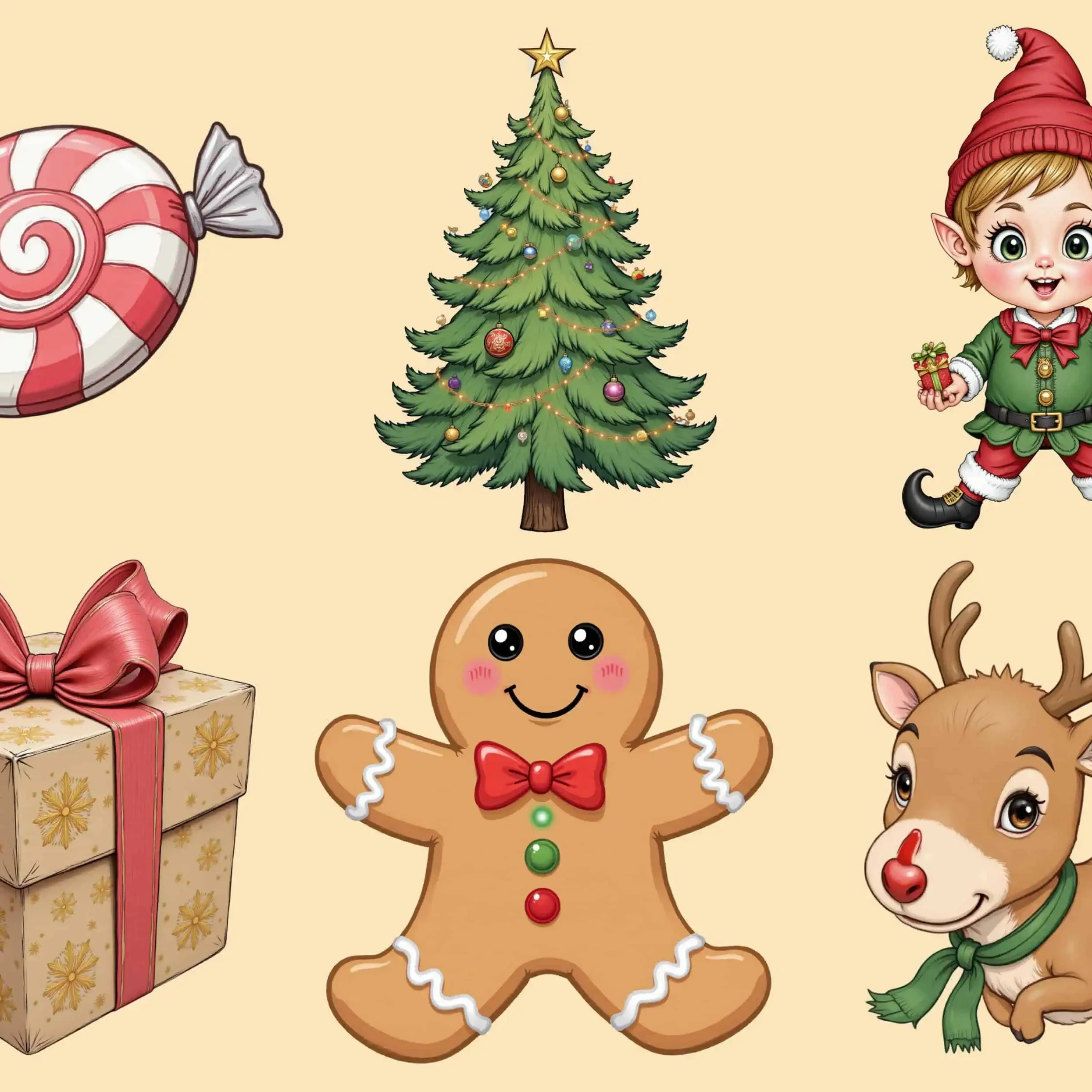Free Cute Christmas Illustration Stickers For Kids – Png Download with regard to Christmas Printable Clip Art