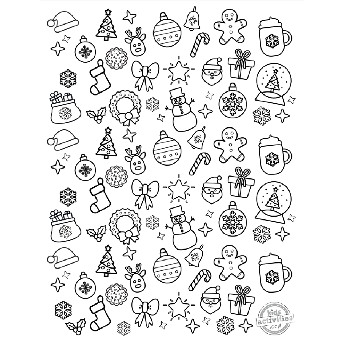 Free & Cute Printable Christmas Doodles To Color! | Kids pertaining to Christmas Doodle Sheet Printable