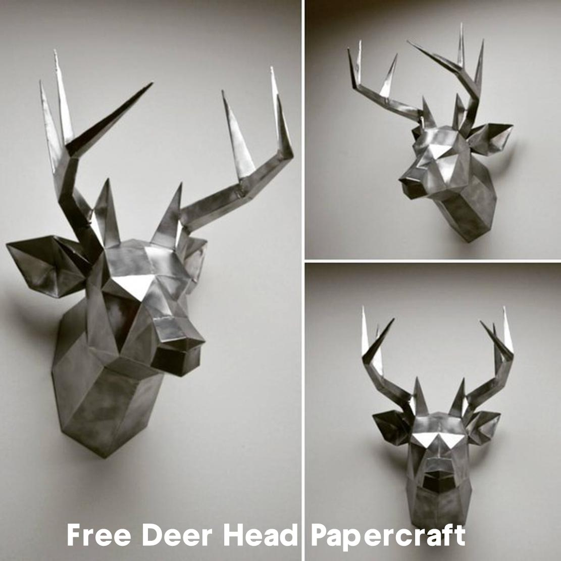 Free Deer Head Papercraft | Free Download in Free Printable Deer Head Template