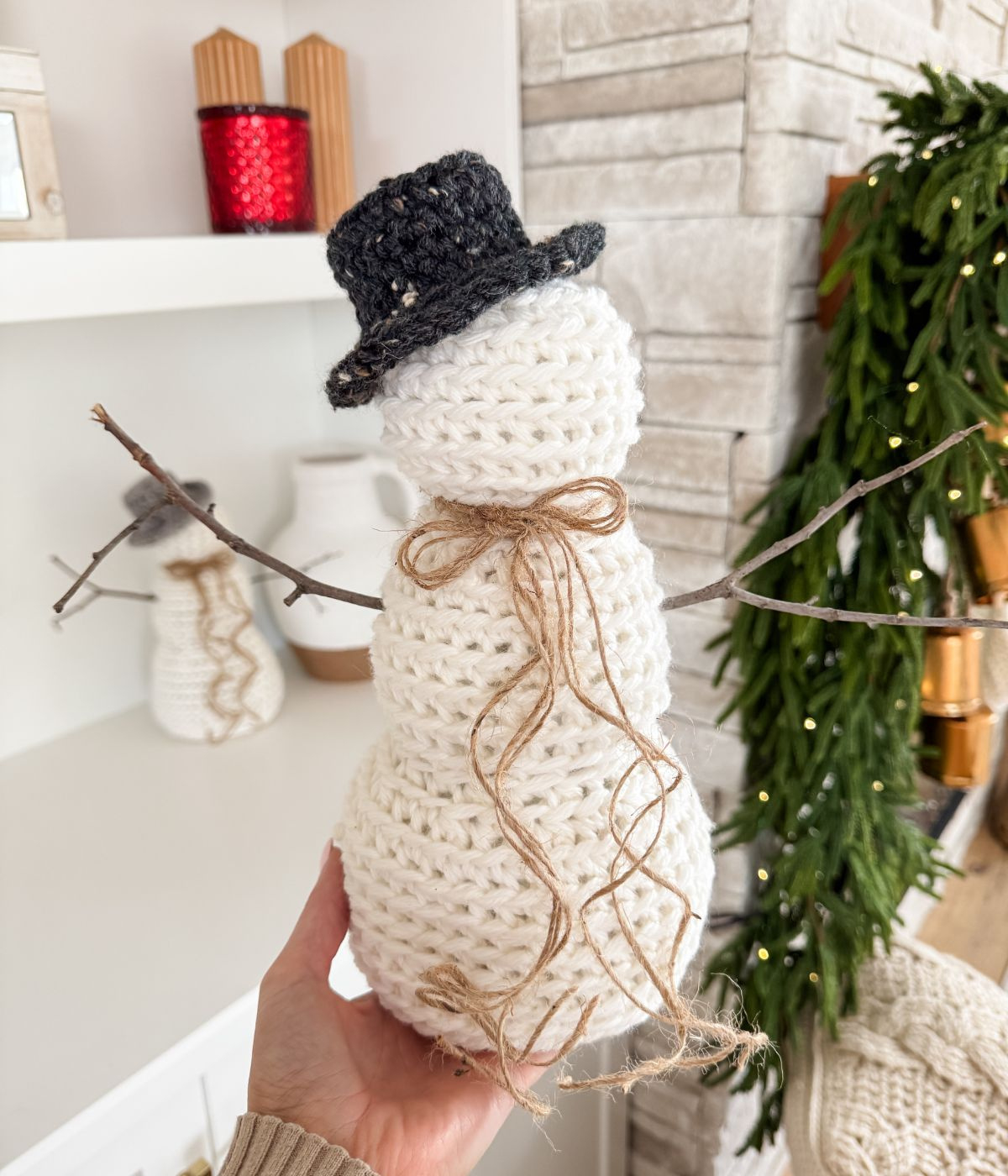 Free Easy Crochet Snowman Pattern: Rustic Farmhouse Snowman - Mj&amp;#039;S for Free Crochet Snowman Patterns Printable