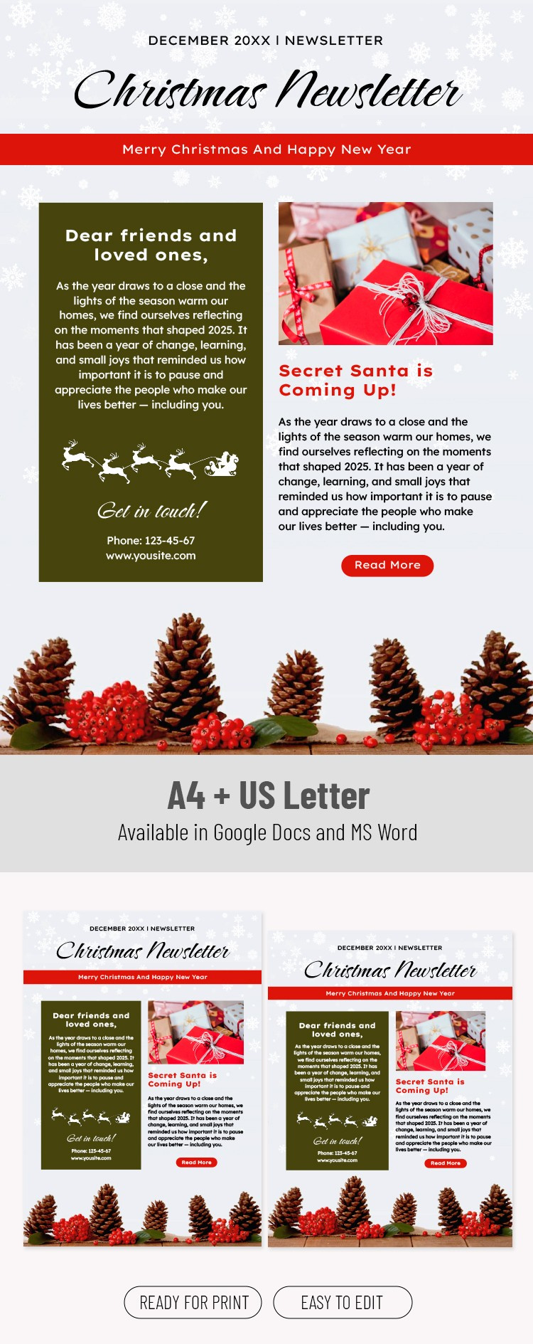 Free Editable Christmas Newsletter Template | Thegoodocs pertaining to Free Christmas Newsletter Templates