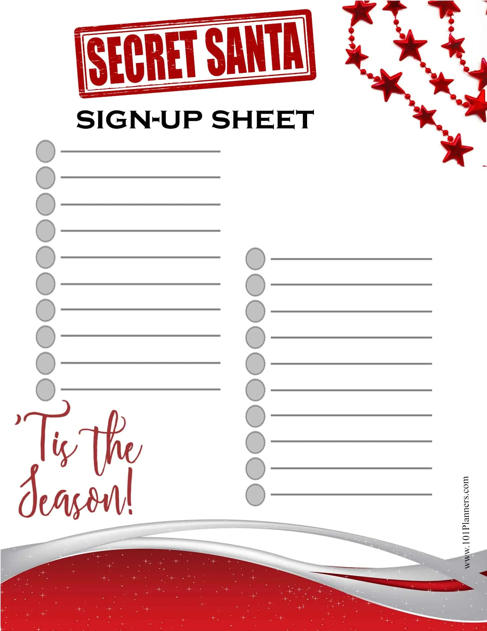 Free Editable Secret Santa Form Template throughout Christmas Gift Exchange Sign Up Sheet Template
