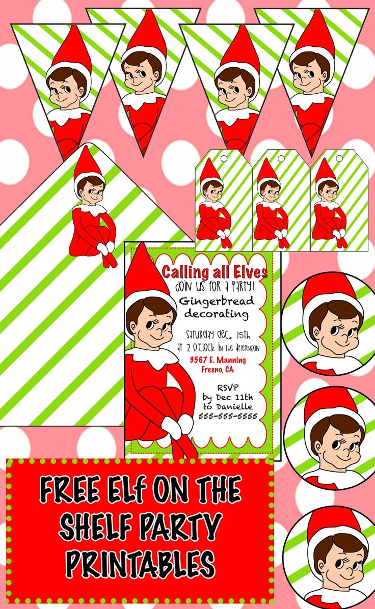 Free Elf On The Shelf Printable Christmas Party Files with regard to Printable Elf on the Shelf Birthday