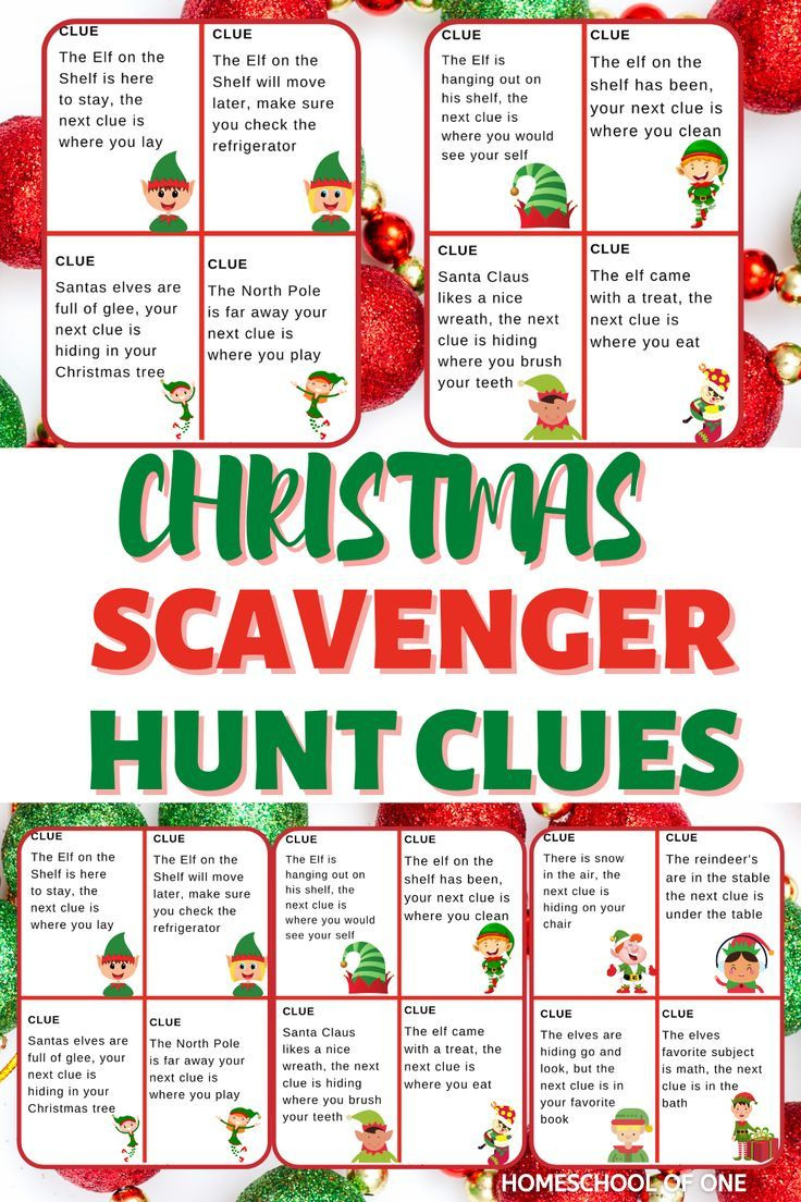 Free Elf On The Shelf Scavenger Hunt Printable throughout Elf On The Shelf Treasure Hunt Free Printable