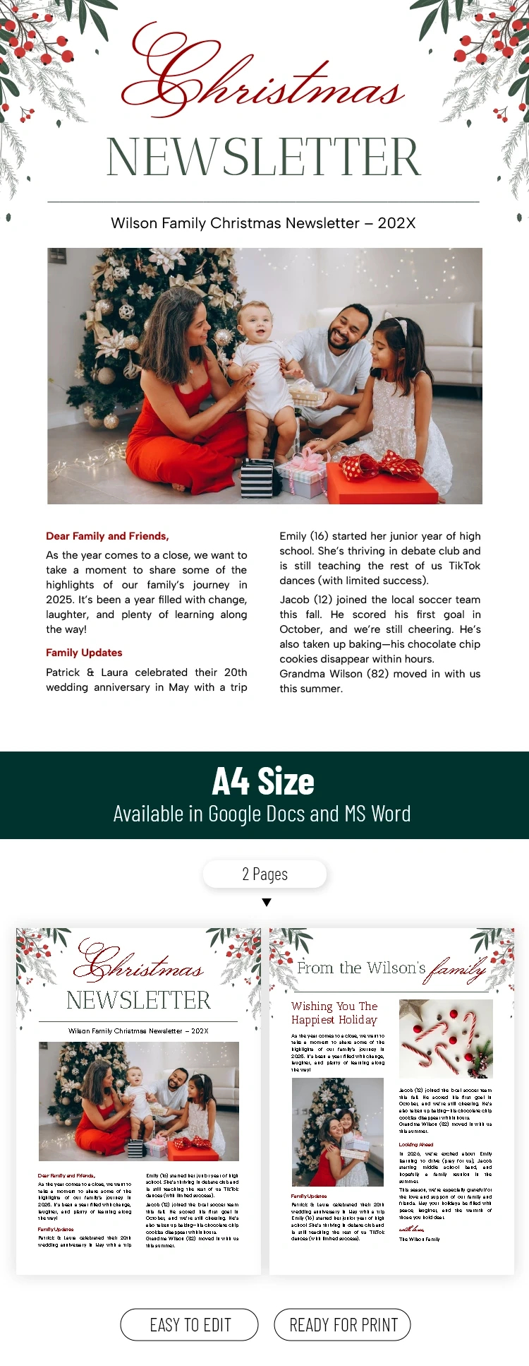 Free Family Christmas Newsletter Template | Thegoodocs in Christmas Newsletter Templates Free Printable