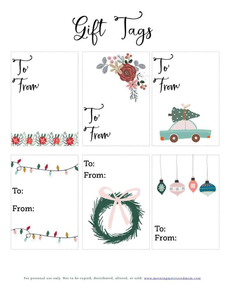 Free Gift Tags Printable – Morning Motivated Mom with regard to Christmas Present Tags Printable