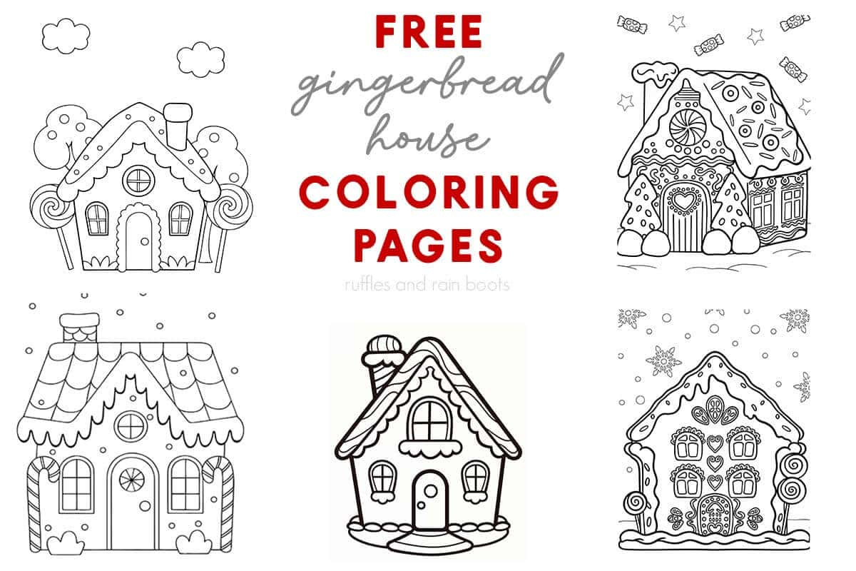 Free Gingerbread House Coloring Pages - Ruffles And Rain Boots pertaining to Gingerbread House Printable