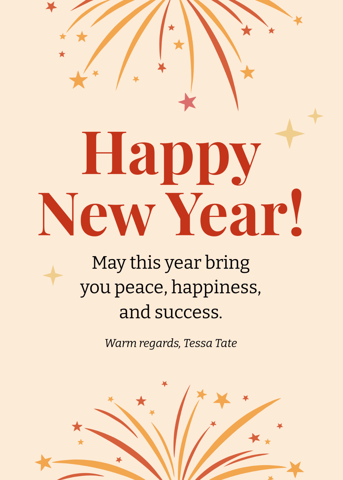 Free Happy New Year Greeting Card Template To Edit Online in New Year Greetings Printable