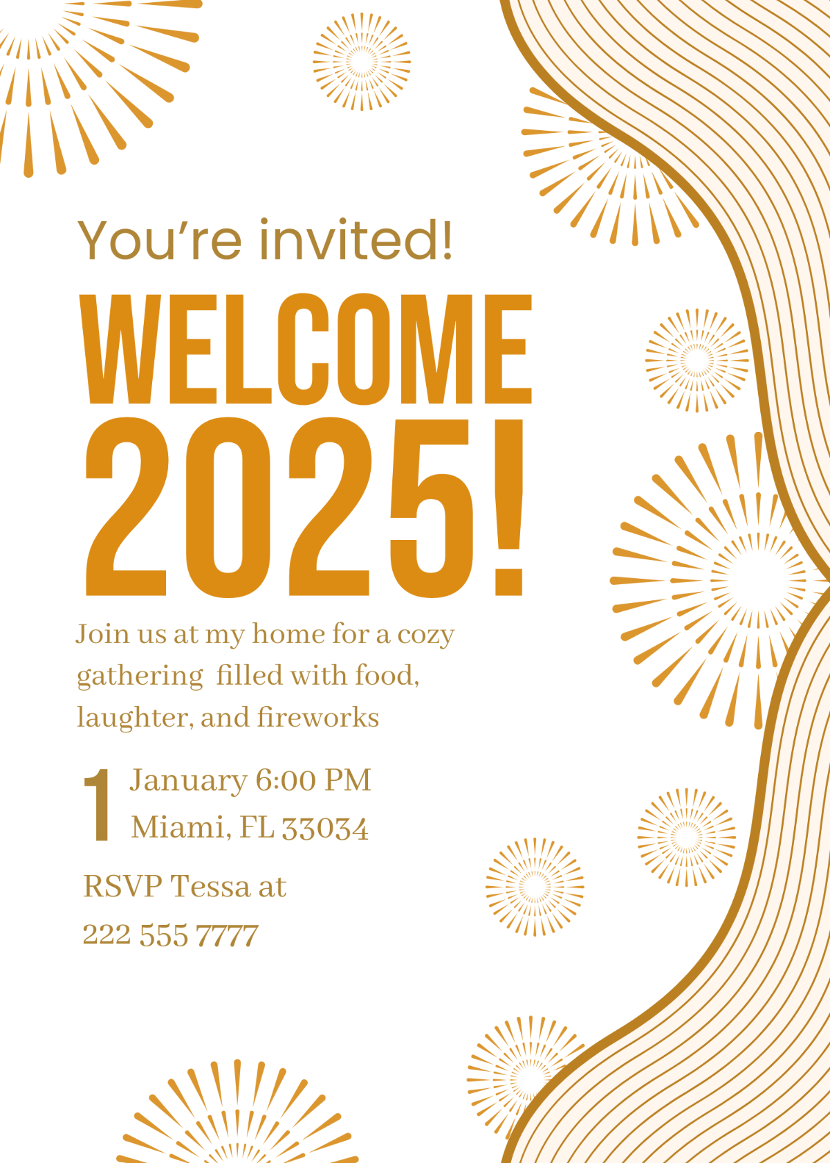 Free Happy New Year Invitation Template To Edit Online with New Year Party Invitation Template Free Printable