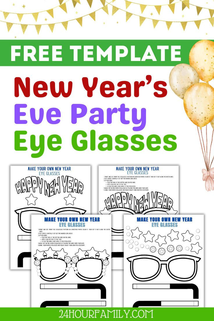 Free Happy New Year Printable Eye Glasses intended for New Years Glasses Printable
