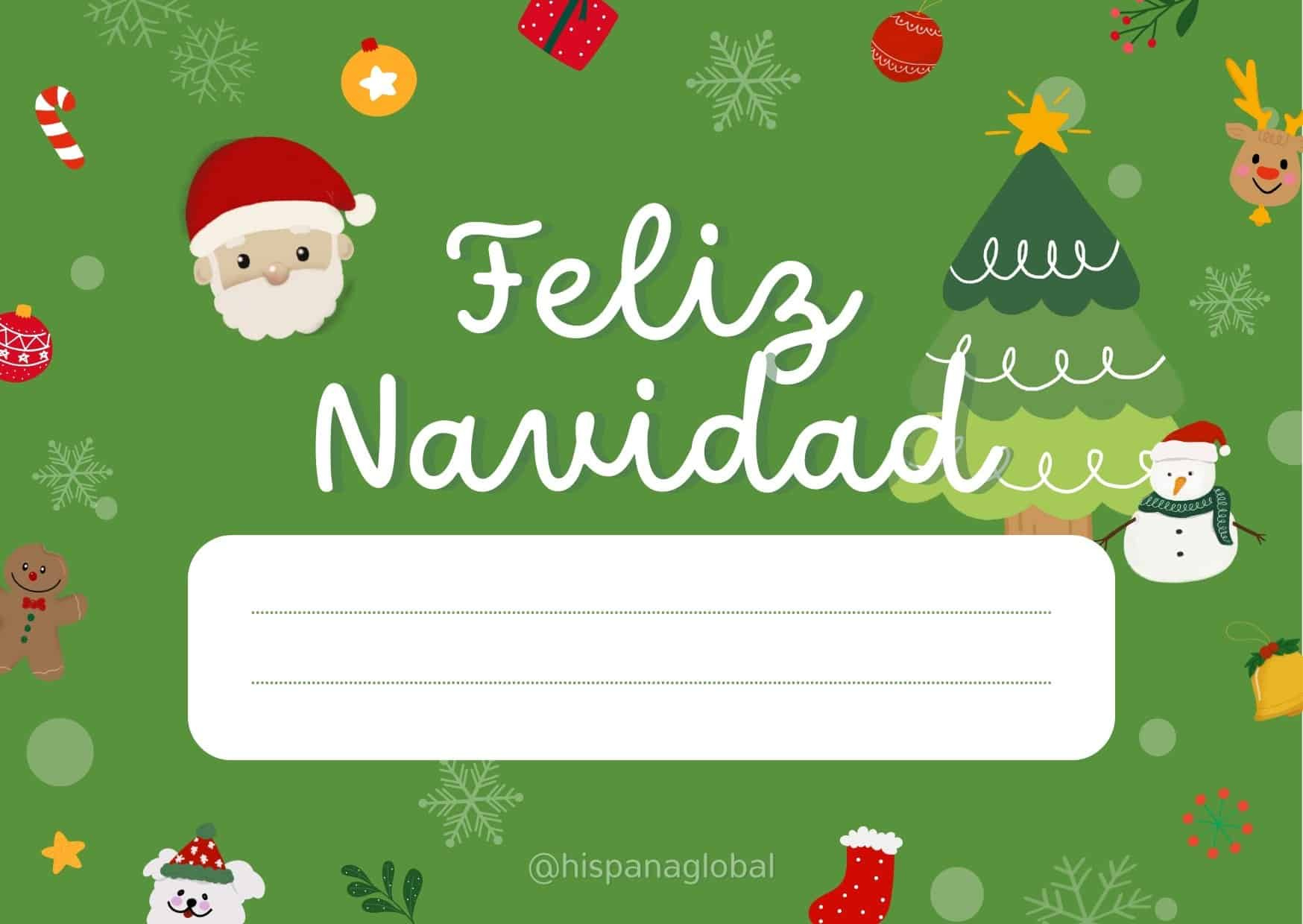 Free Holiday And Christmas Cards In Spanish - Hispana Global inside Christmas Card in Spanish Printable