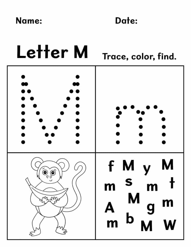 Free Letter M Worksheets For Preschool ⋆ The Hollydog Blog throughout Letter M Worksheets
