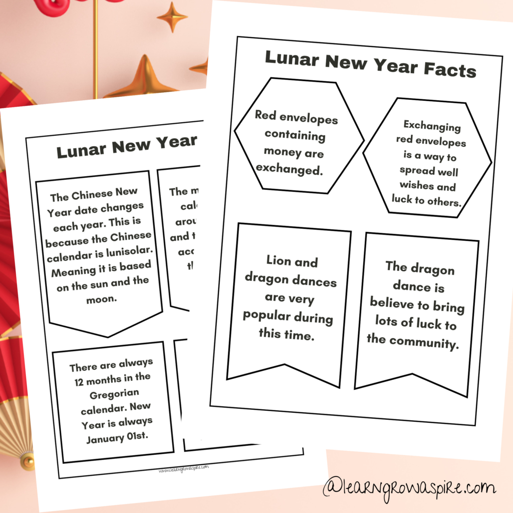 Free Lunar New Year Activities For Kids | Learn Grow Aspire inside Chinese New Year Facts For Kids Printable