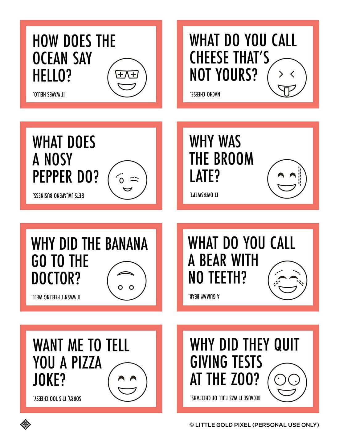 Free Lunch Box Jokes For Kids • Free Printables • Little Gold throughout Free Printable Jokes For Seniors