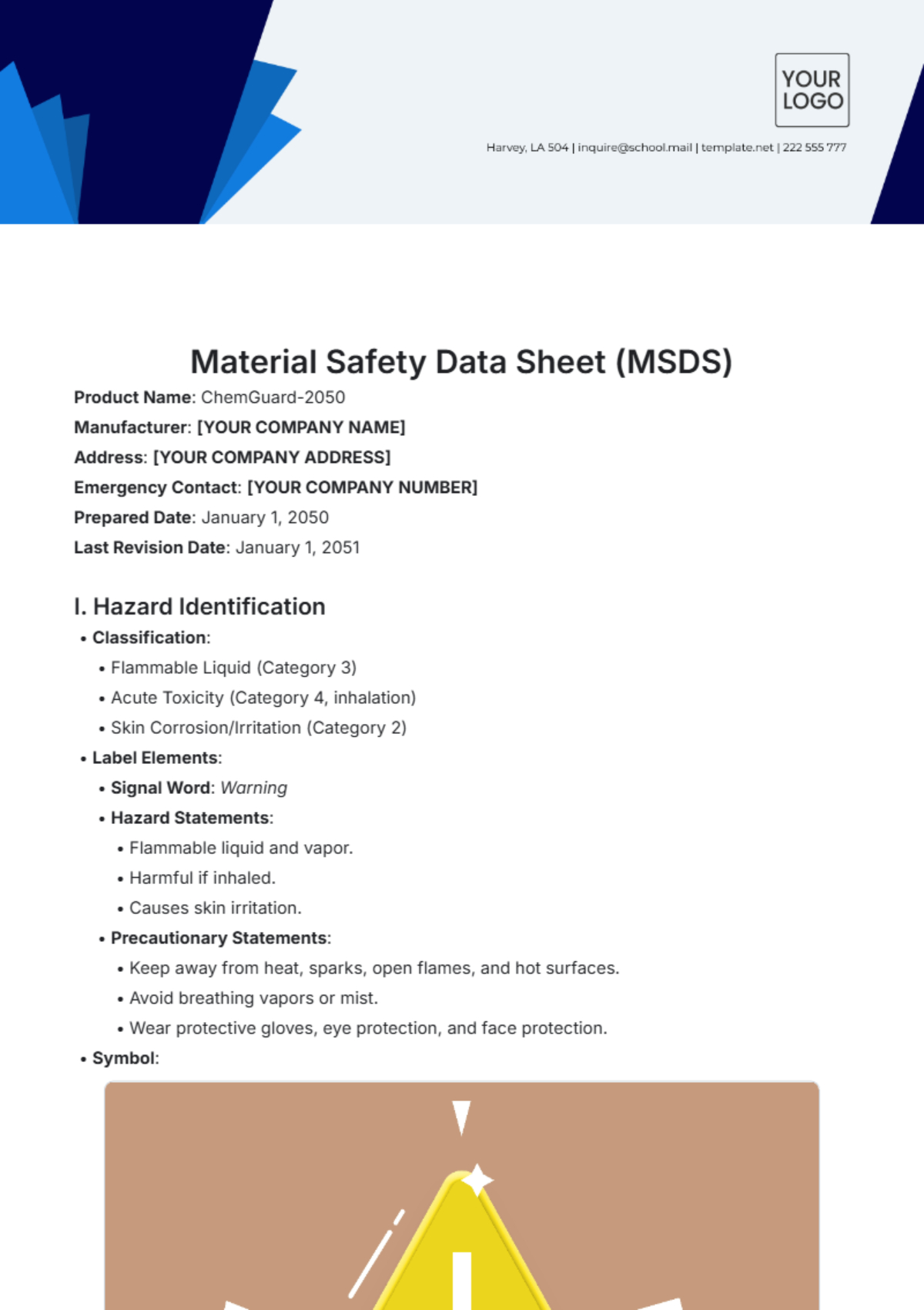 Free Material Safety Data Sheet (Msds) Template To Edit Online with Free Printable Msds Data Sheets