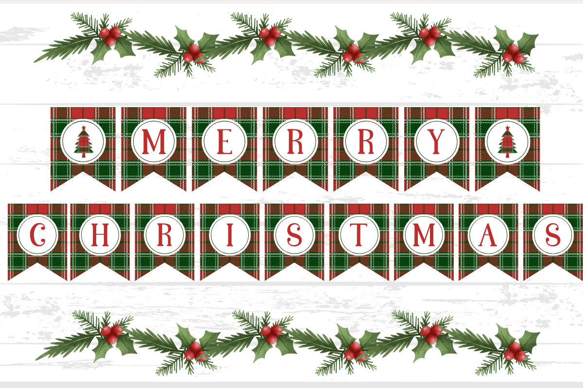 Free Merry Christmas Banner Printables - Prudent Penny Pincher pertaining to Printable Merry Christmas Banner
