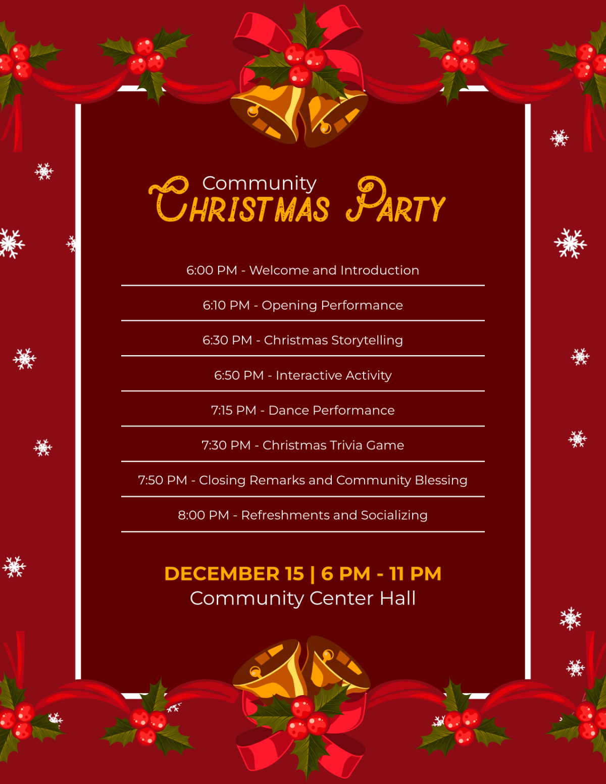 Free Modern Christmas Program Template To Edit Online intended for Christmas Program Templates