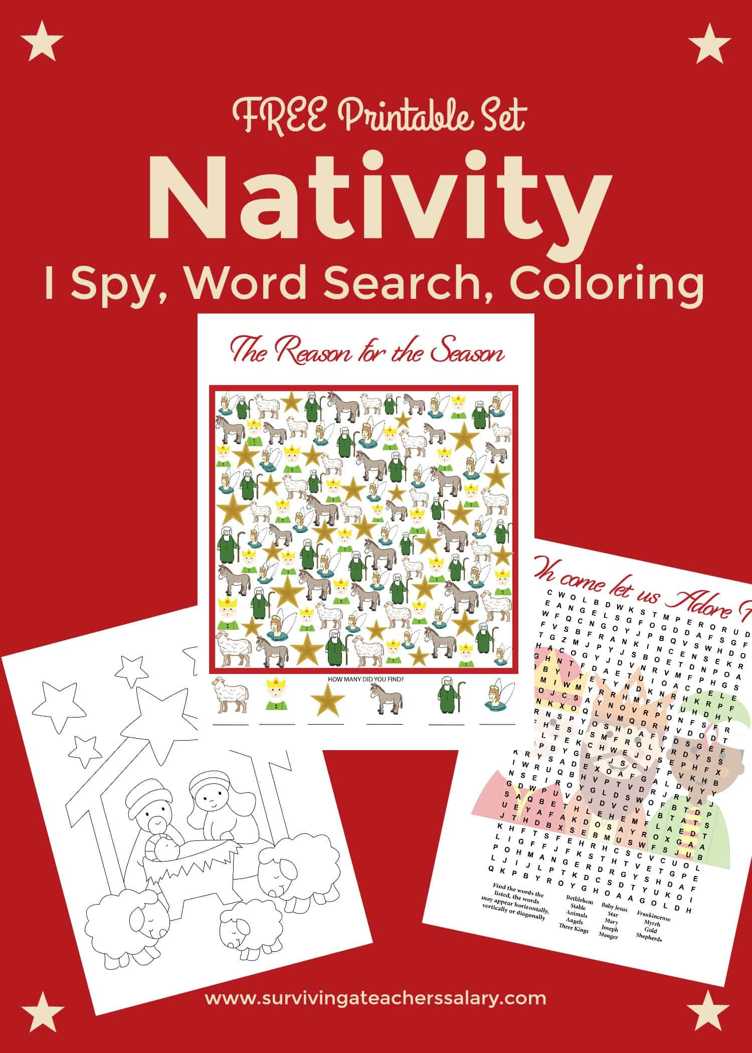 Free Nativity Printable Worksheets & Coloring Pages within Nativity Worksheets Printable