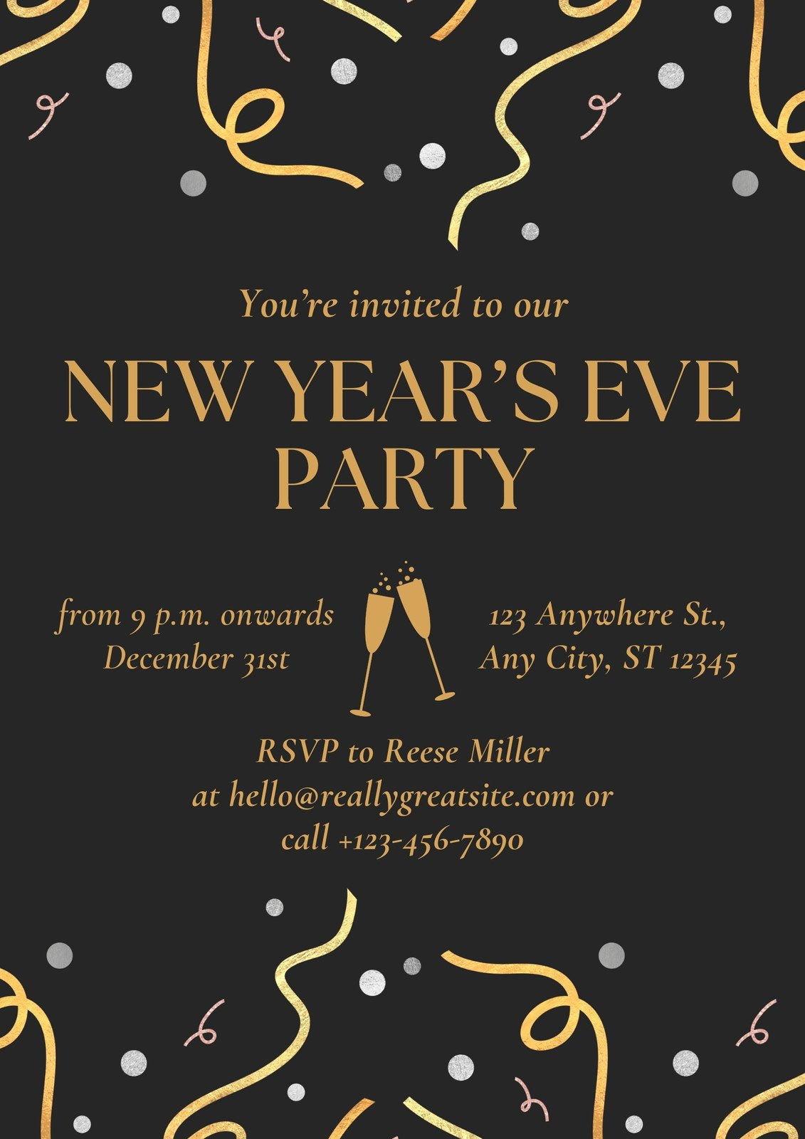 Free New Year Flyer Templates That You Can Customize | Canva regarding New Year Party Invitation Template Free Printable