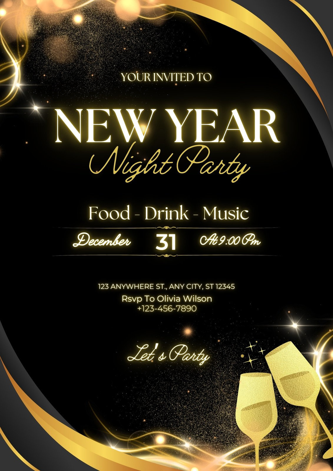 Free New Year Flyer Templates That You Can Customize | Canva with regard to New Year Party Invitation Template Free Printable