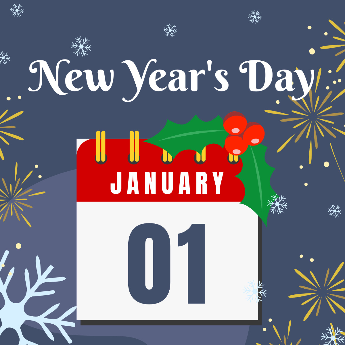Free New Year&amp;#039;S Day Calendar Clipart Template To Edit Online with Printable Closed New Year&amp;amp;#039;s Day Sign