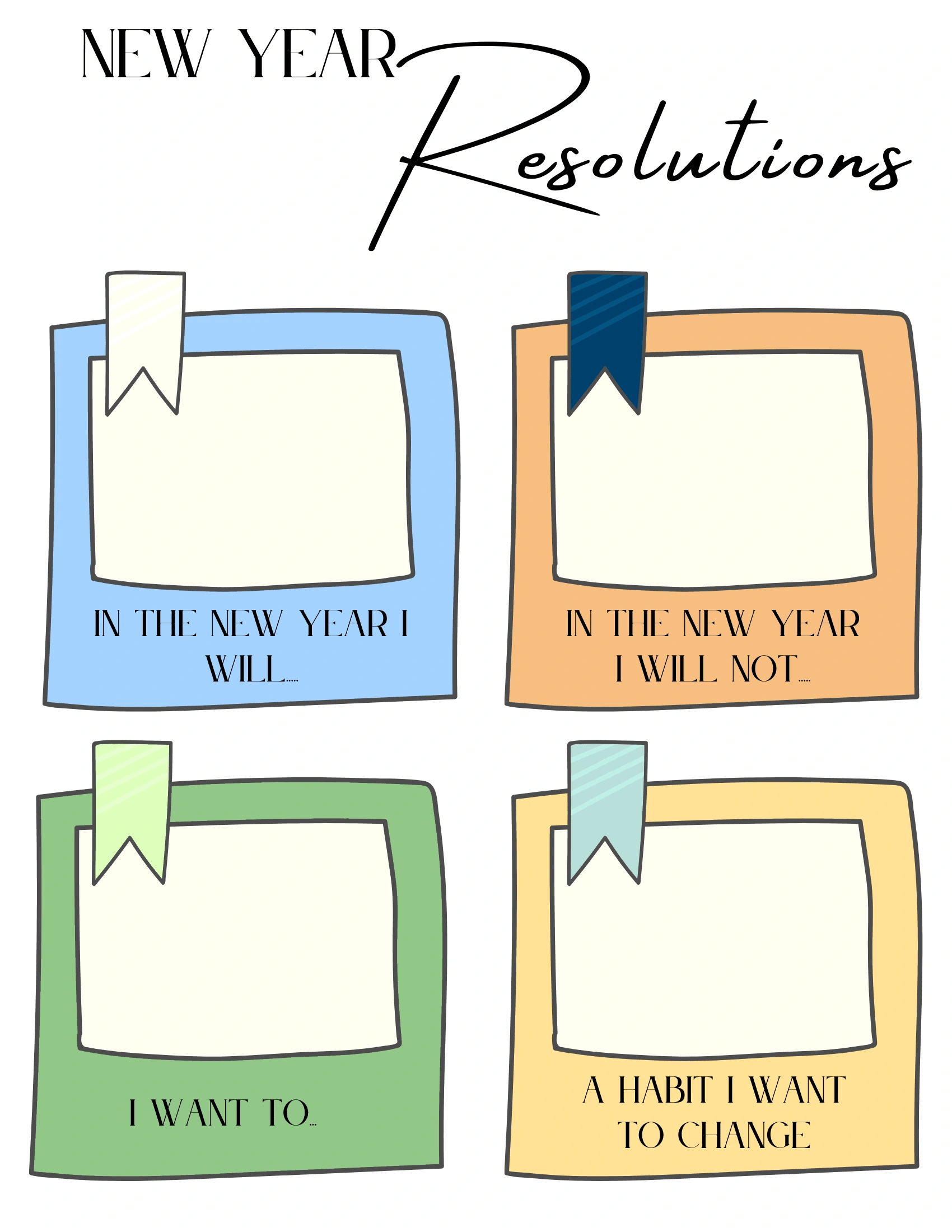 Free New Year&amp;#039;S Resolution Template inside New Year&amp;amp;#039;s Resolutions Printables