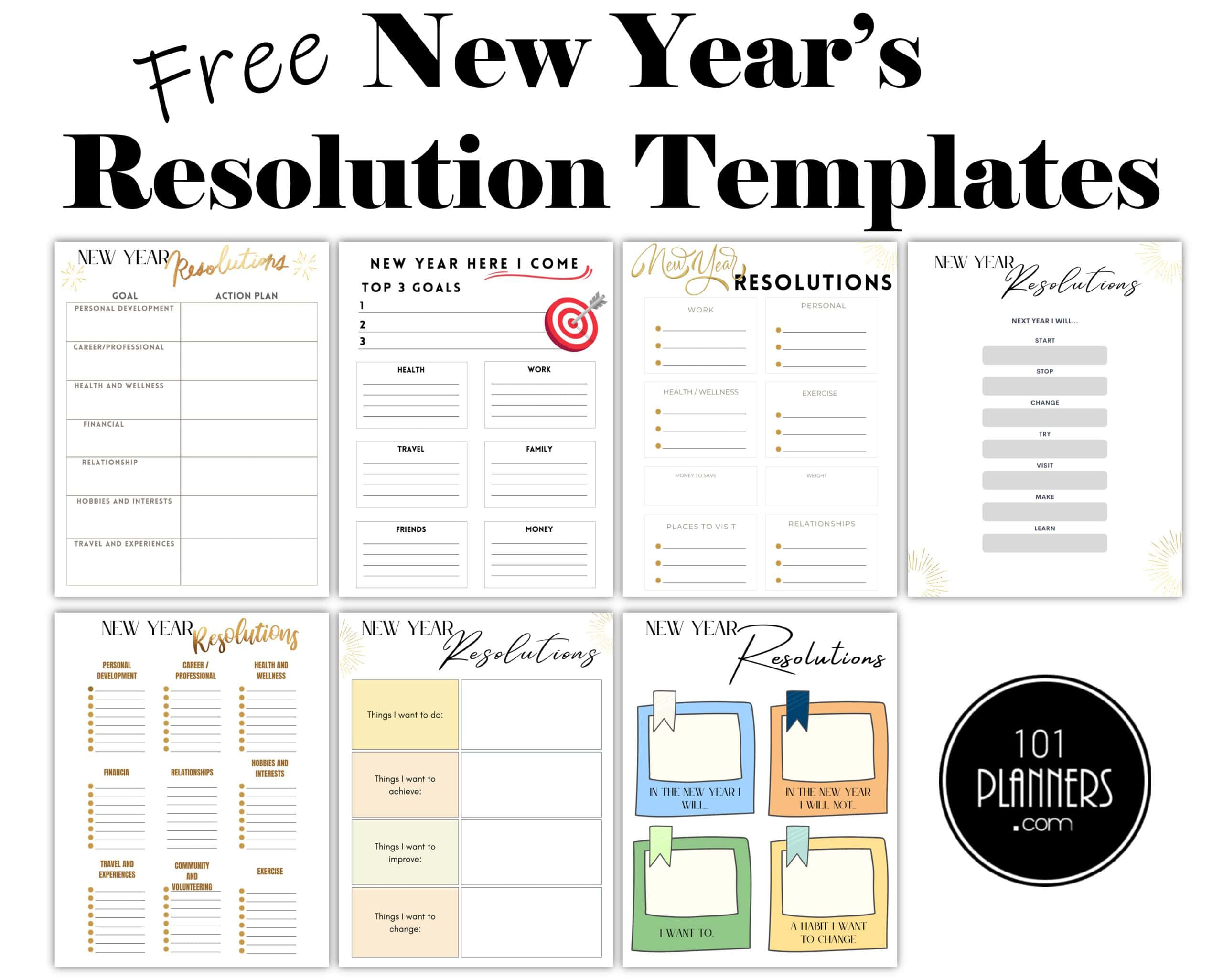 Free New Year&amp;#039;S Resolution Template pertaining to New Years Resolution Printable