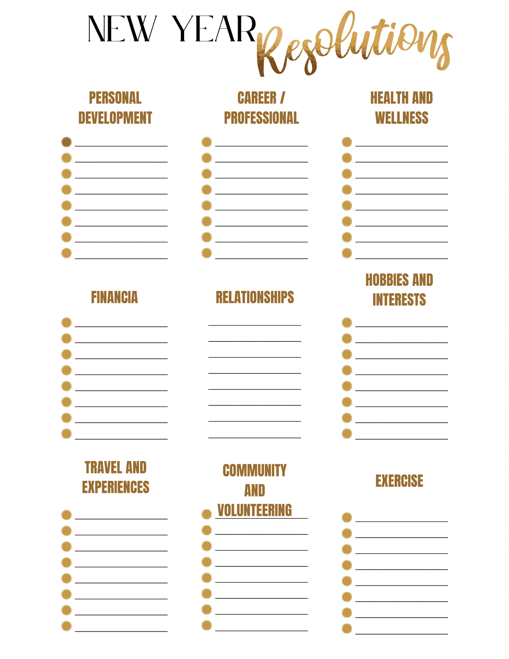 Free New Year&amp;#039;S Resolution Template within Printable New Year Resolution
