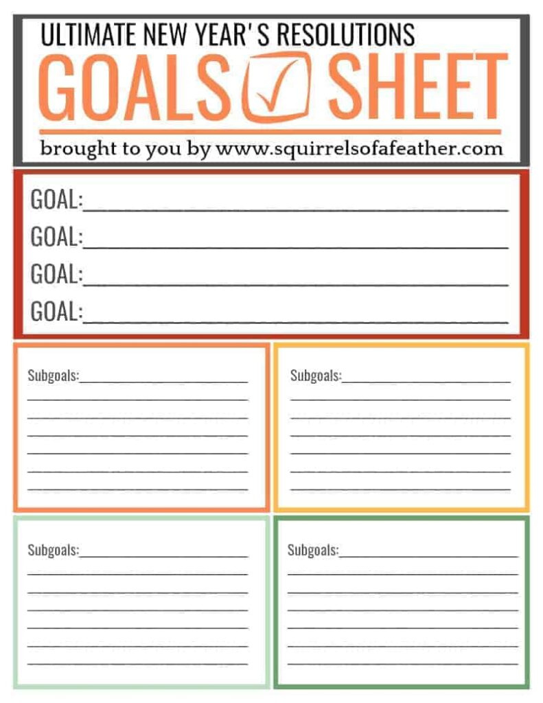 Free New Year&amp;#039;S Resolutions Printable (To Rock Your Goals In 2021) throughout New Year Goals Printable