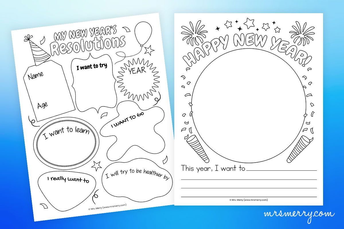 Free New Year&amp;#039;S Resolutions Worksheets For Kids Printable | Mrs. Merry pertaining to Free New Years Resolution Printables