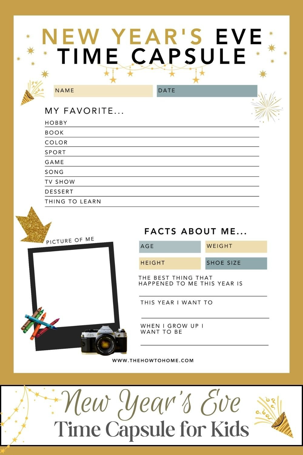 Free New Year&amp;#039;S Time Capsule Printable For Kids - The How-To Home with New Years Time Capsule Printable