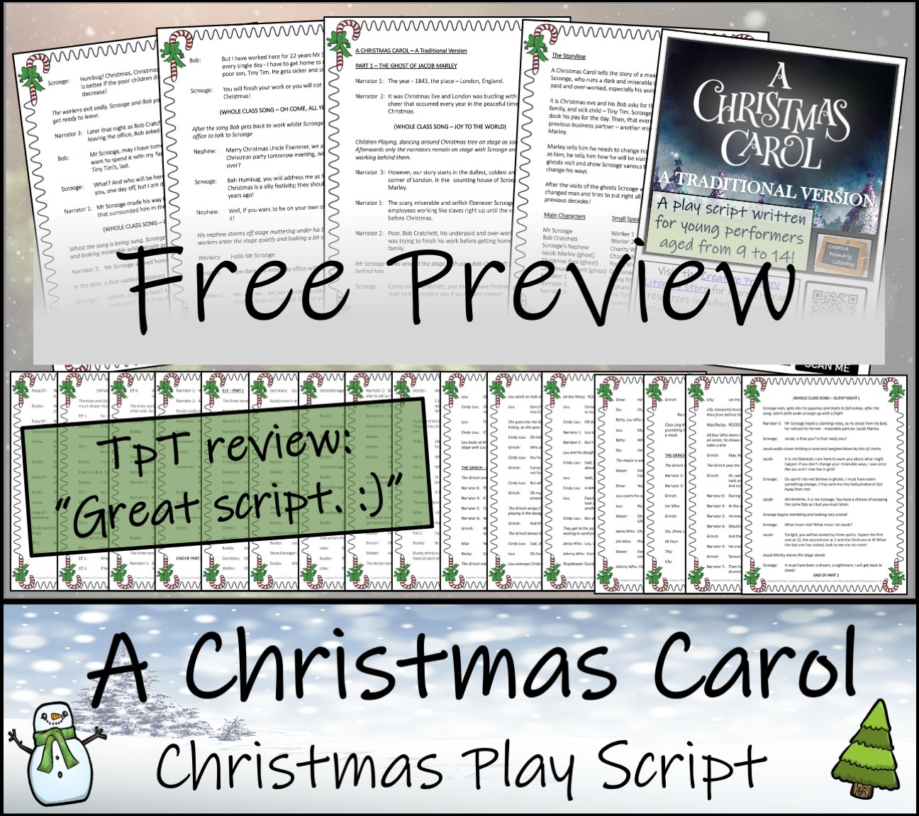 Free Preview - A Christmas Carol - A Traditional Version Play pertaining to Free Printable Christmas Carol Play Script Short Version