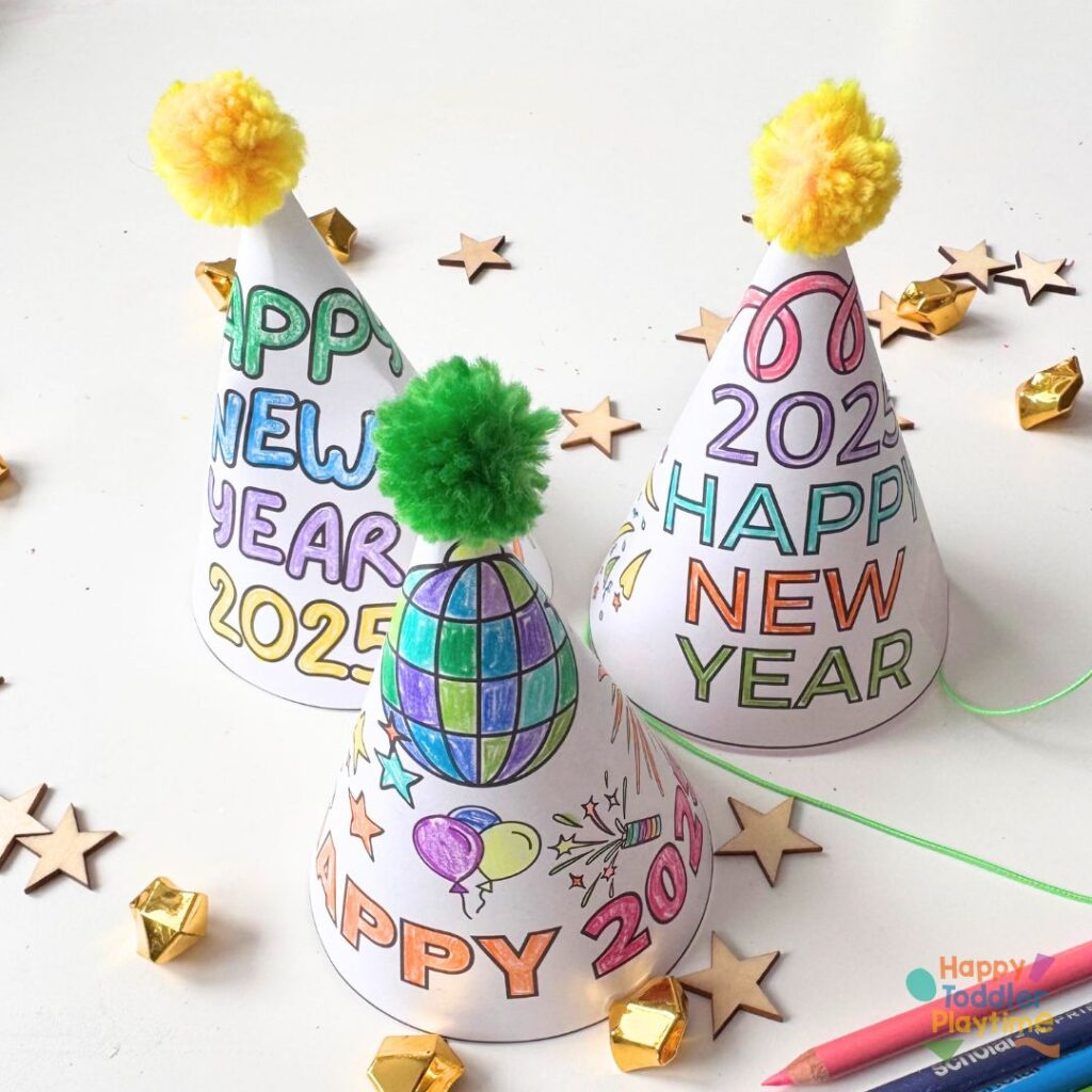 Free Printable 2026 New Year&amp;#039;S Eve Party Hat - Happy Toddler Playtime intended for New Years Party Hat Printable