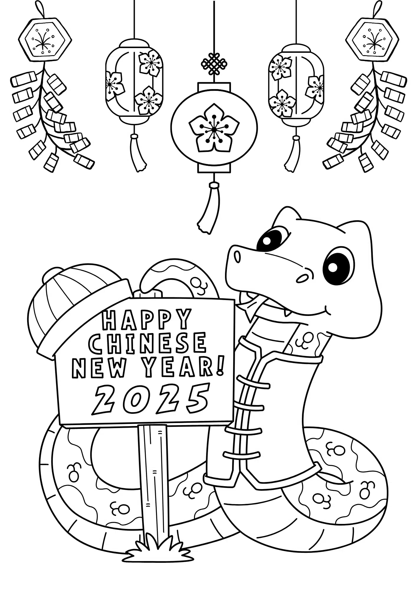 Free Printable 5 Lunar New Year Colouring Pages • Enchanted Little throughout Free Printable Coloring Pages Chinese New Year