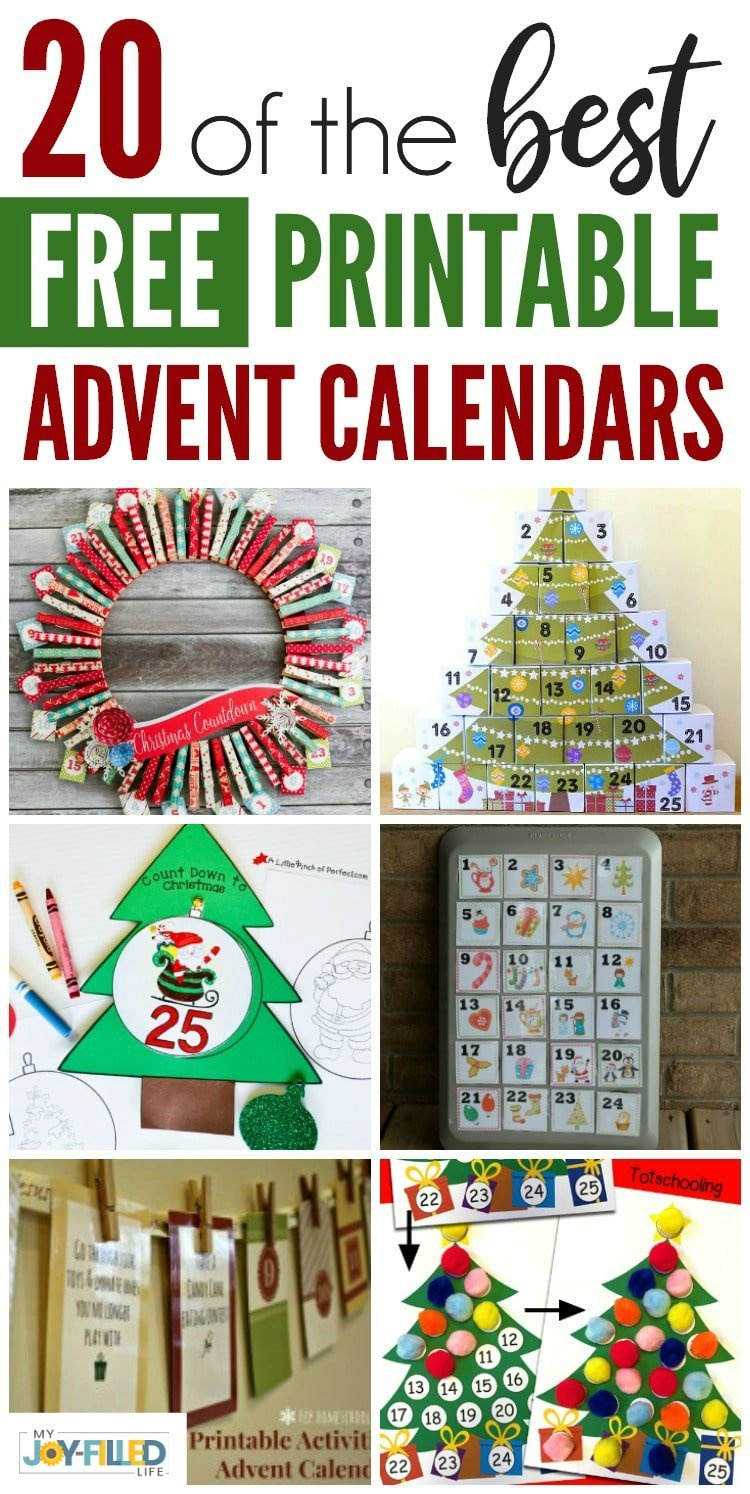 Free Printable Advent Calendars - My Joy-Filled Life intended for Christmas Advent Calendar Printable Free