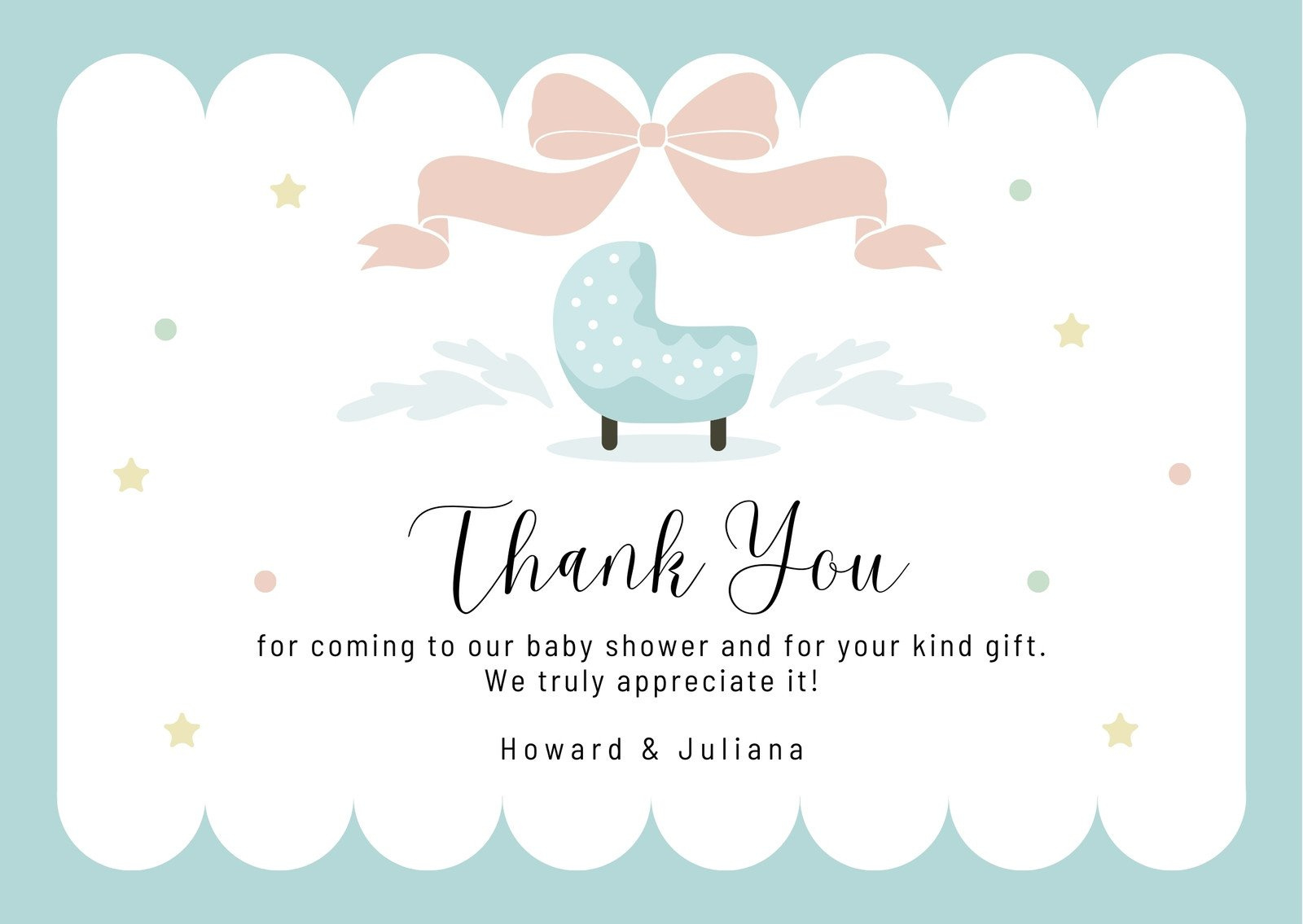 Free Printable Baby Shower Thank You Card Templates | Canva for Baby Shower Thank You Cards Printable