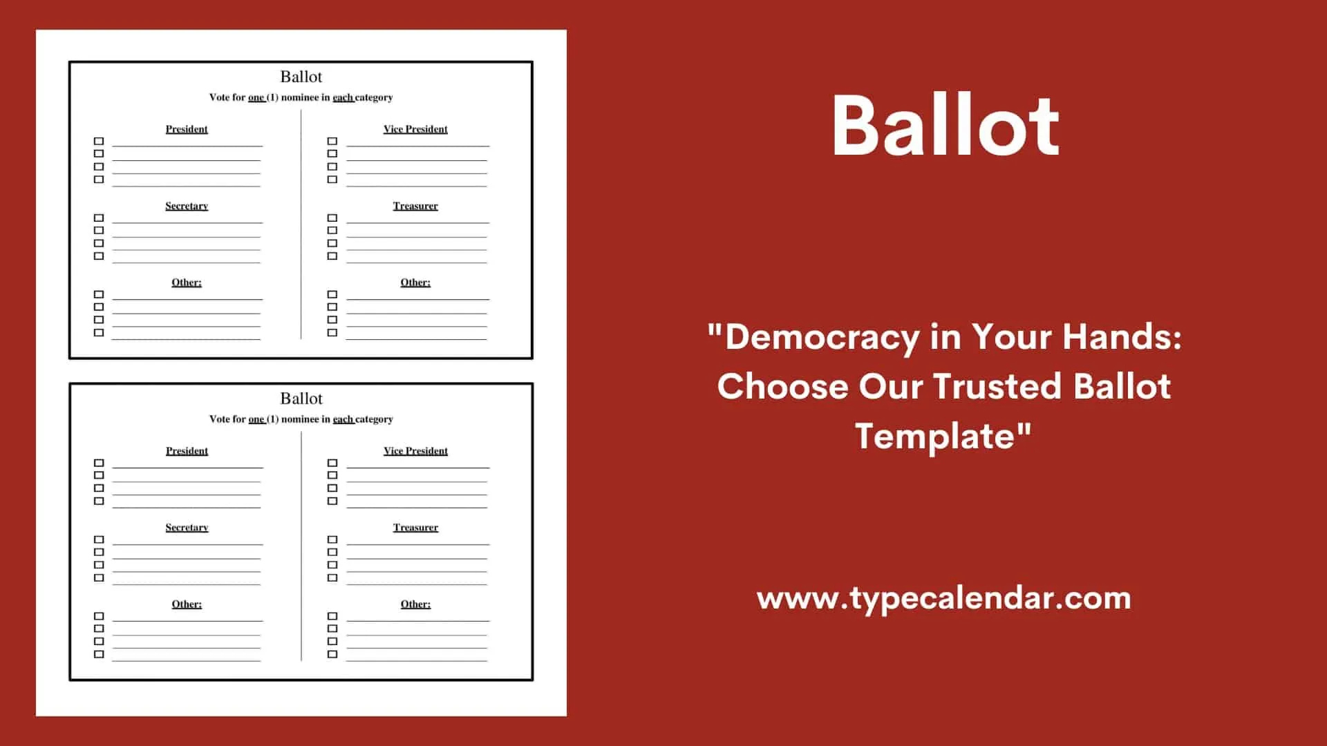 Free Printable Ballot Templates [Word, Pdf] Sample Voting intended for Free Editable Voting Ballot Template