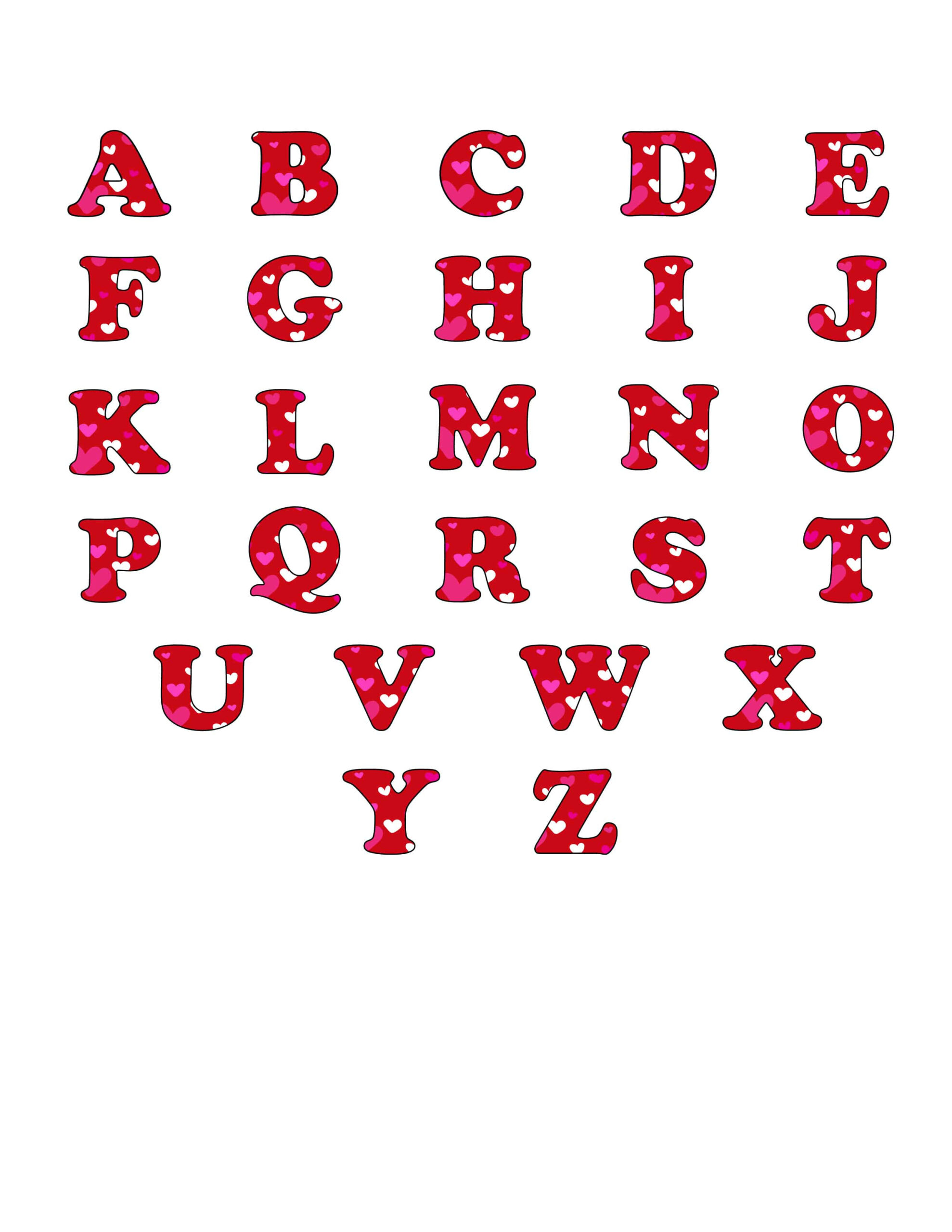 Free Printable Bubble Letters: Colorful Valentine Alphabet regarding Free Printable Red Alphabet Letters