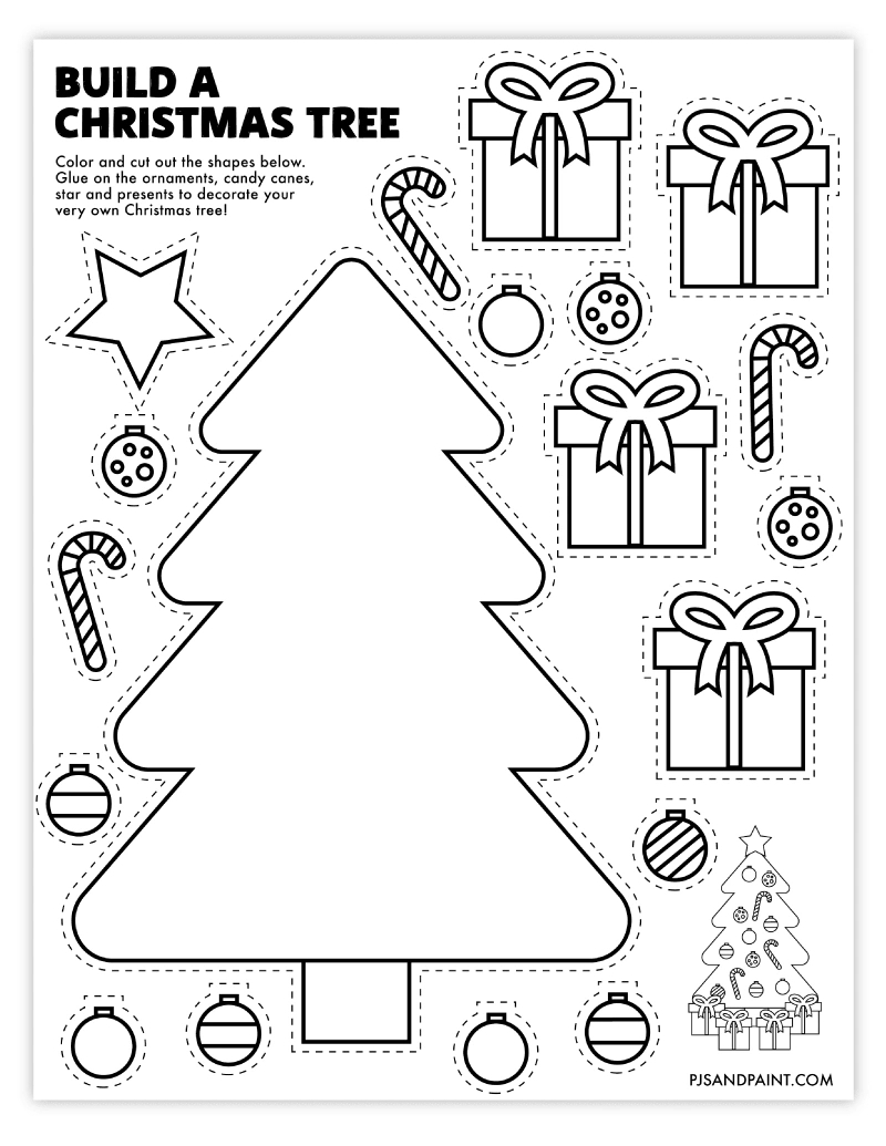 Free Printable Build A Christmas Tree Craft - Pjs And Paint pertaining to Printable Christmas Tree To Decorate