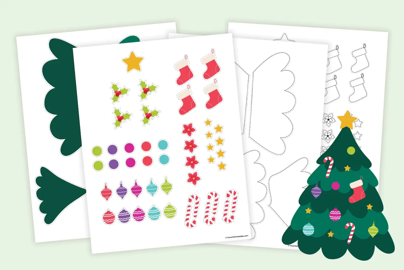 Free Printable Build A Christmas Tree Cutout - Favorite Printables pertaining to Printable Cut Out Christmas Cutouts