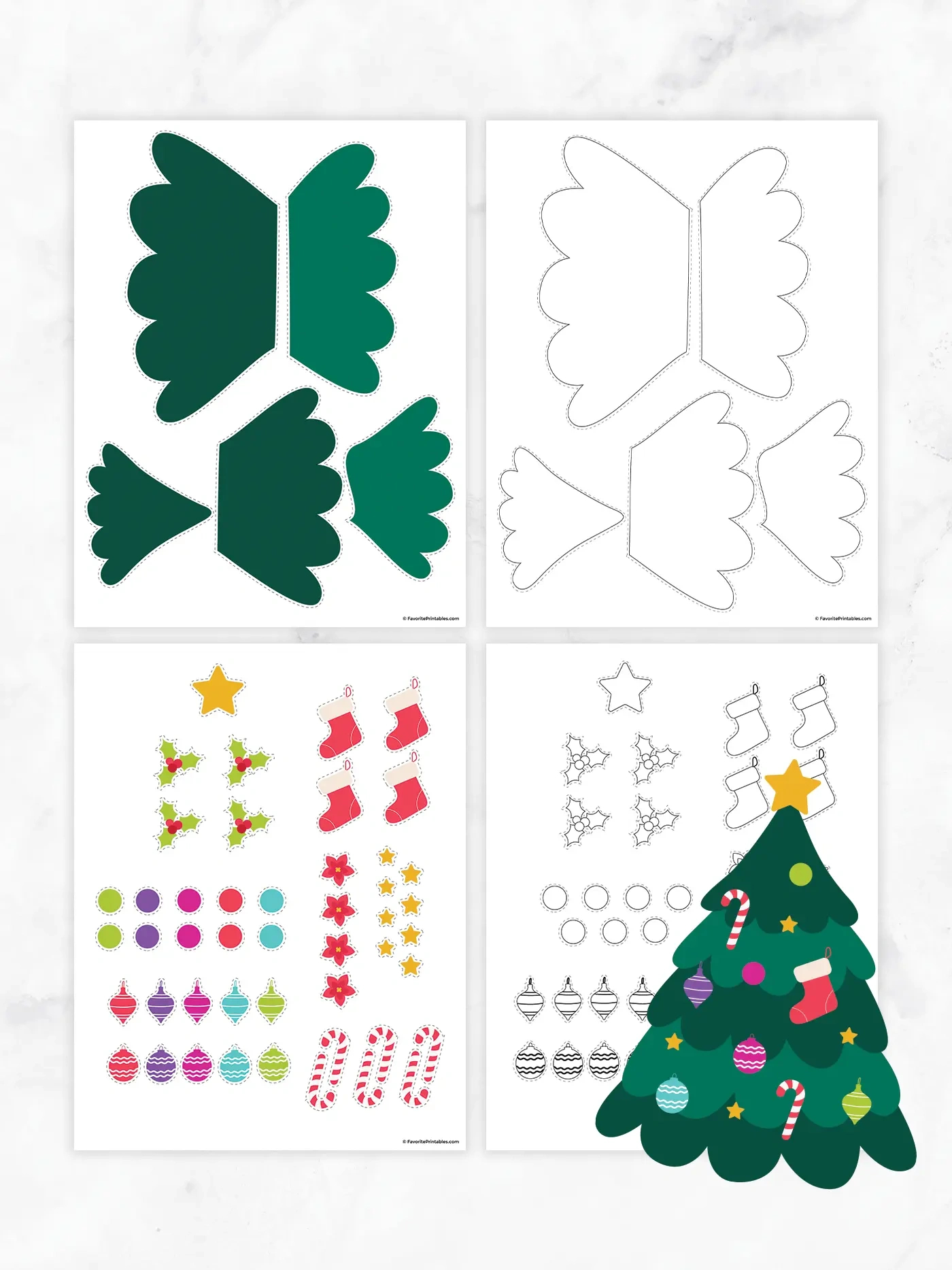 Free Printable Build A Christmas Tree Cutout - Favorite Printables with Printable Christmas Tree To Decorate