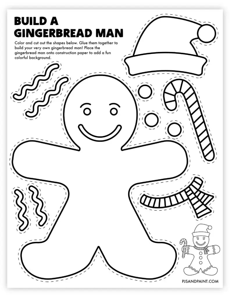 Free Printable Build A Gingerbread Man Craft - Pjs And Paint intended for Gingerbread Man Printable