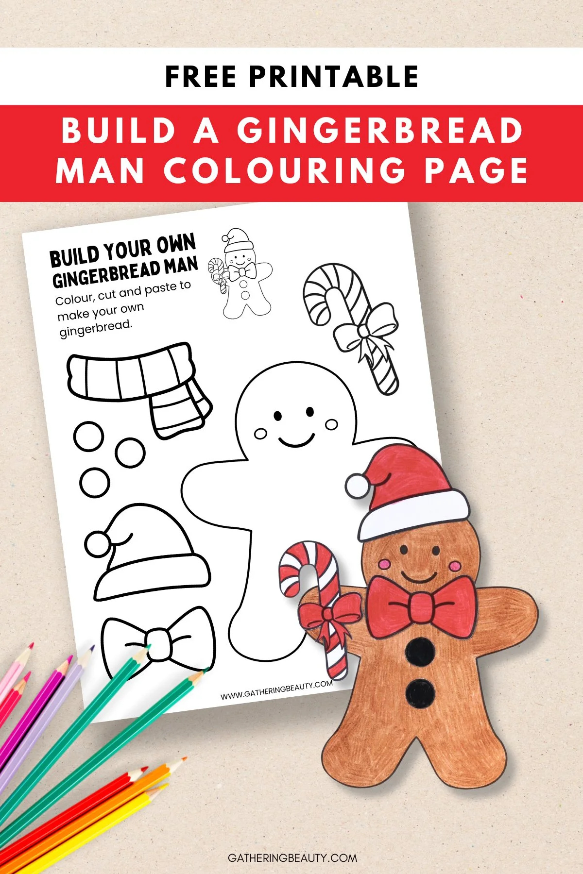 Free Printable Build A Gingerbread Man — Gathering Beauty for Build a Gingerbread Man Printable