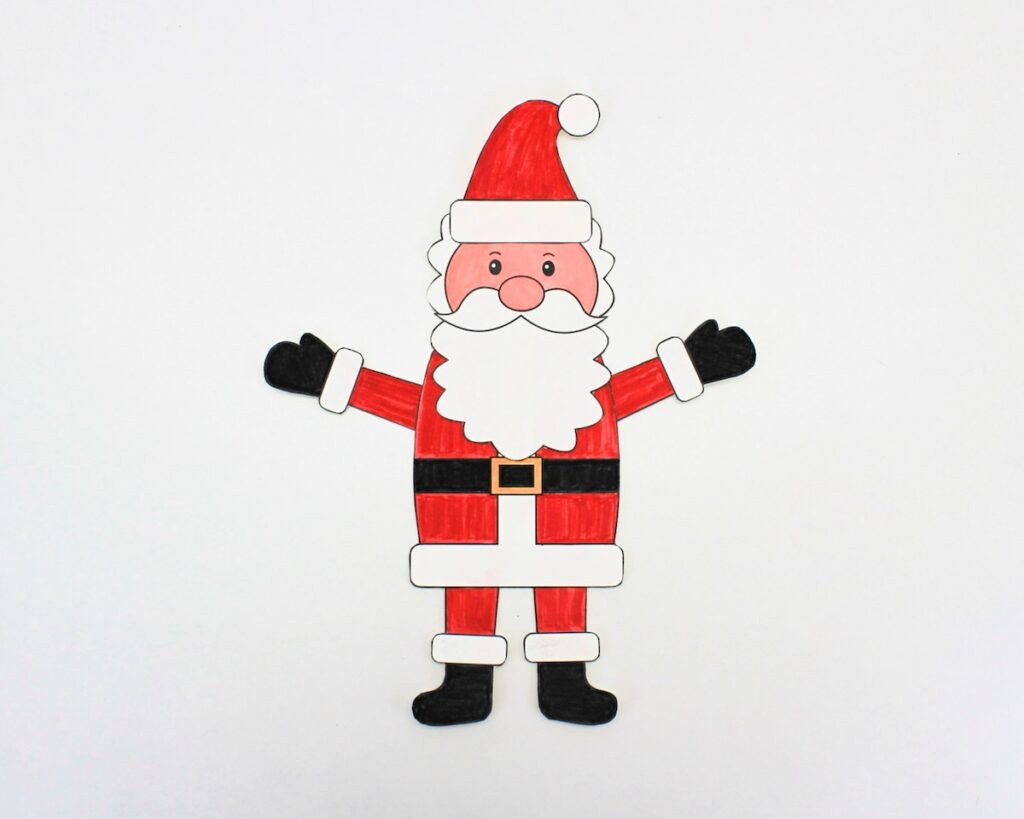 Free Printable Build A Santa Craft in Santa Outline Printable