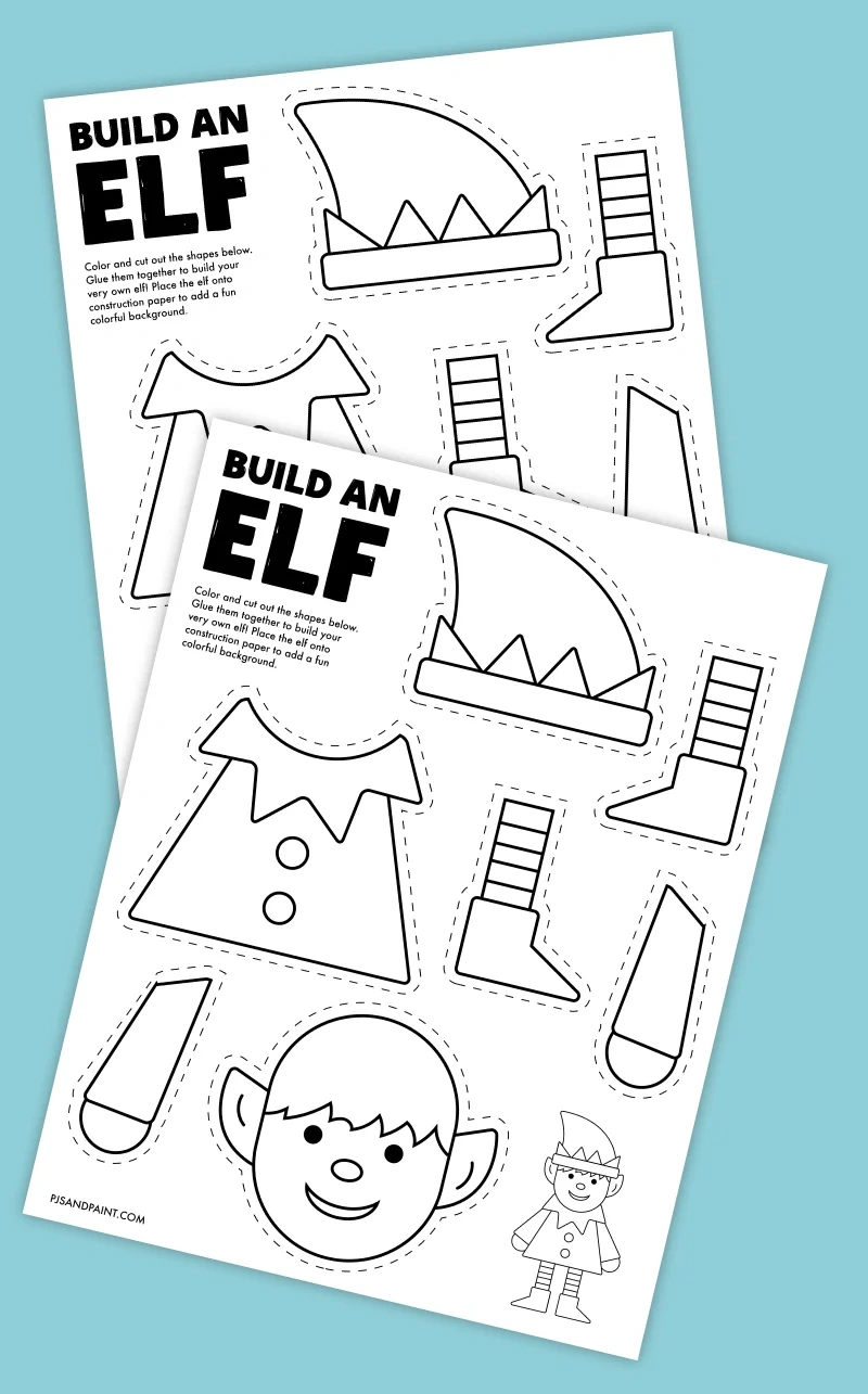 Free Printable Build An Elf Craft - Pjs And Paint with regard to Build Your Own Elf Printable