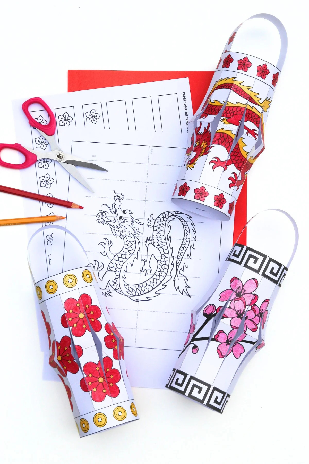 Free Printable Chinese Lantern Templates — Gathering Beauty with Free Printable Chinese New Year Lantern